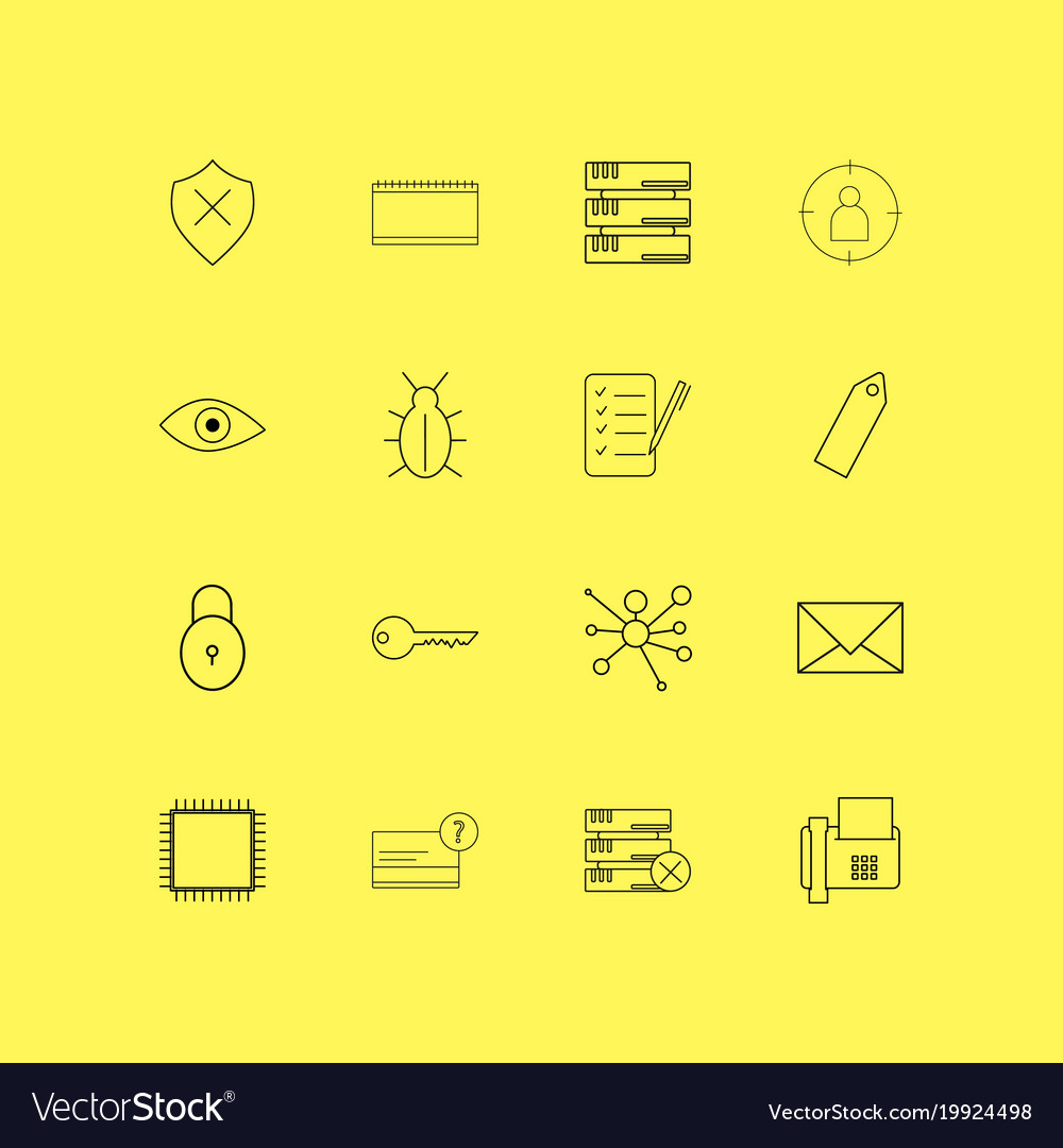 Internet technologies linear icon set simple