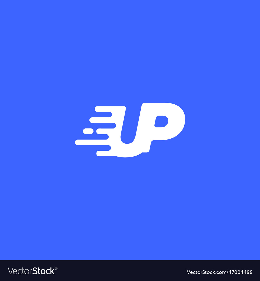 Letter up fast speed technology modern logo design