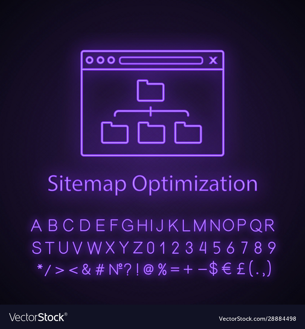 Sitemap Optimierung Neonlicht-Symbol