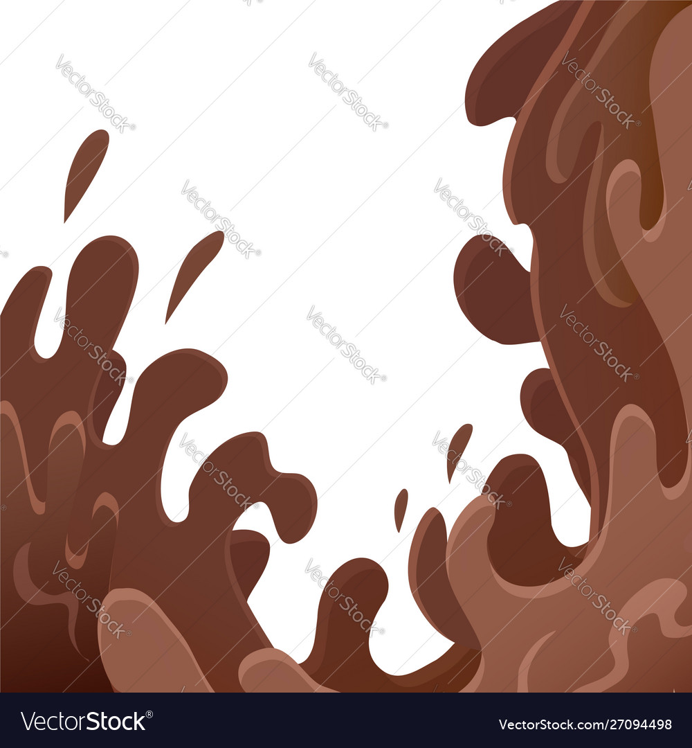 Sweet waves chocolate on white background