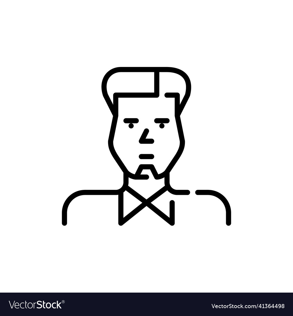 Junger Mann mit kleinem Ziegenbart und trendy vector image Junger Mann mit kleinem Ziegenbart und trendy
