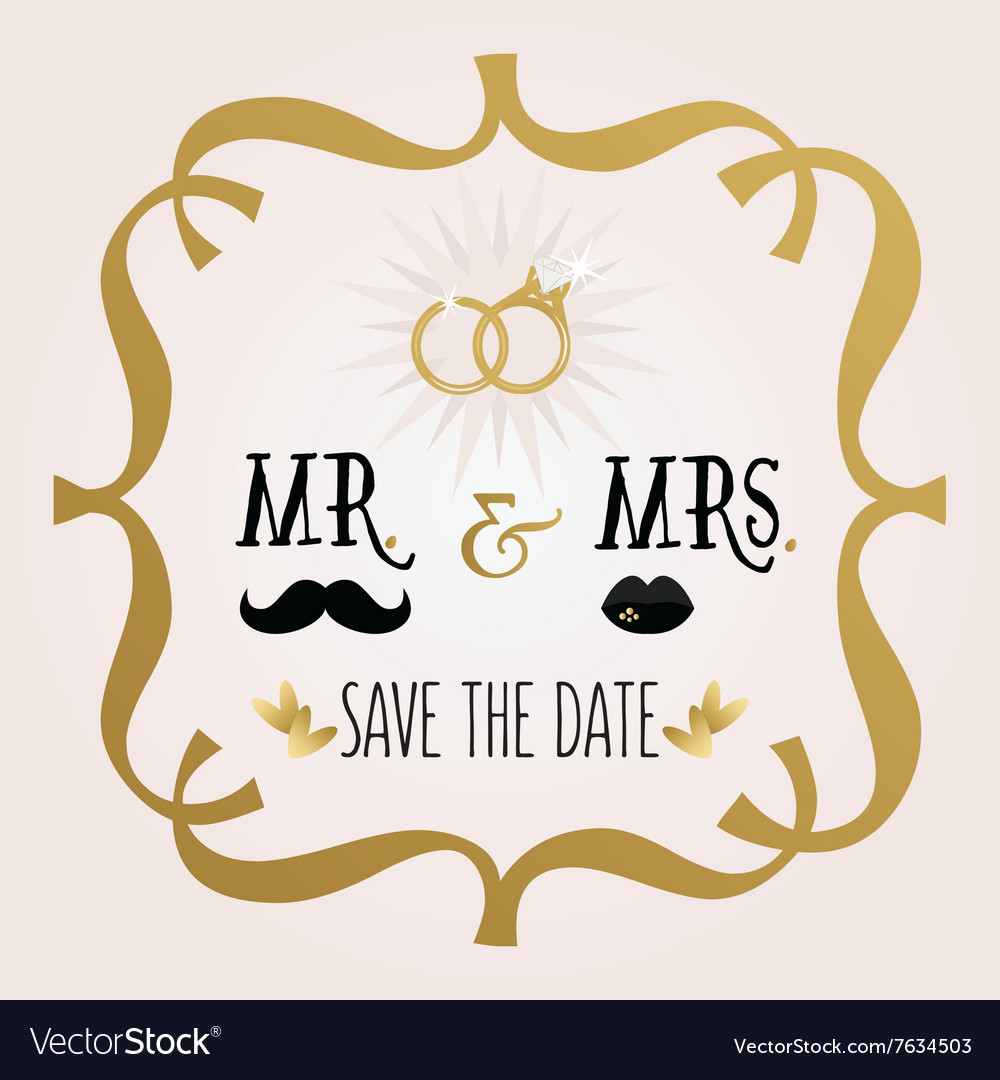 Abstract mr and mrs save the date wedding card