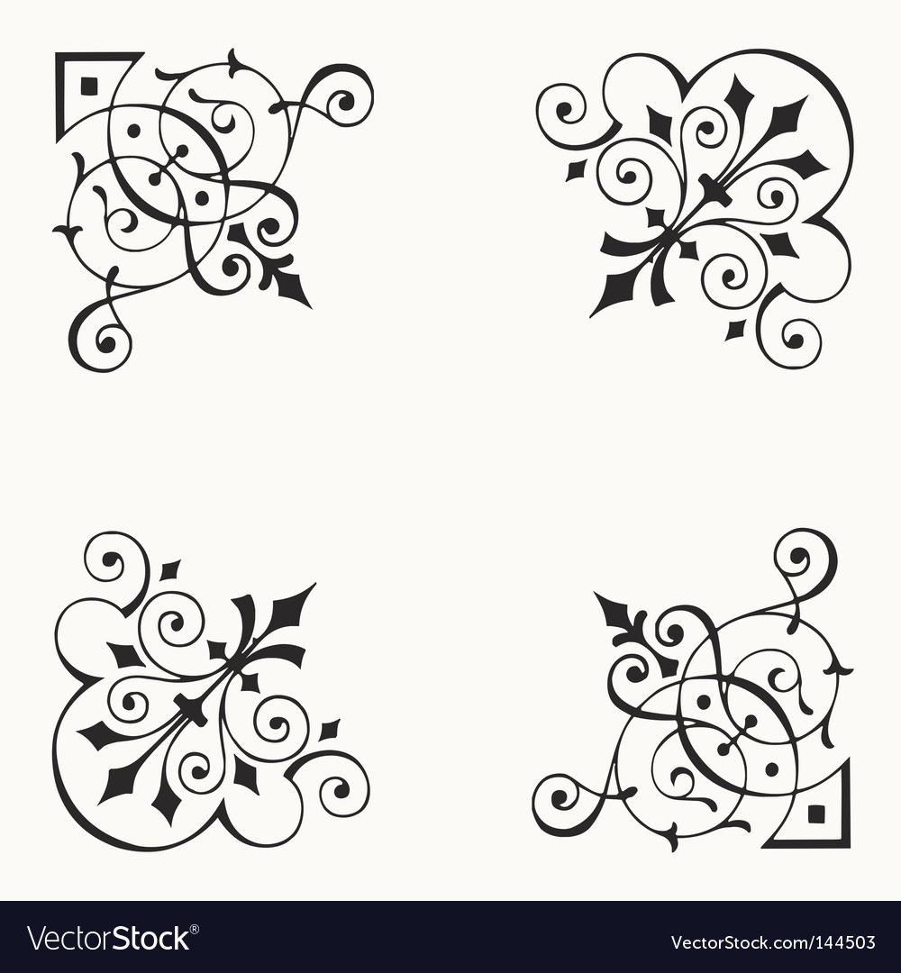 Corner border elements Royalty Free Vector Image