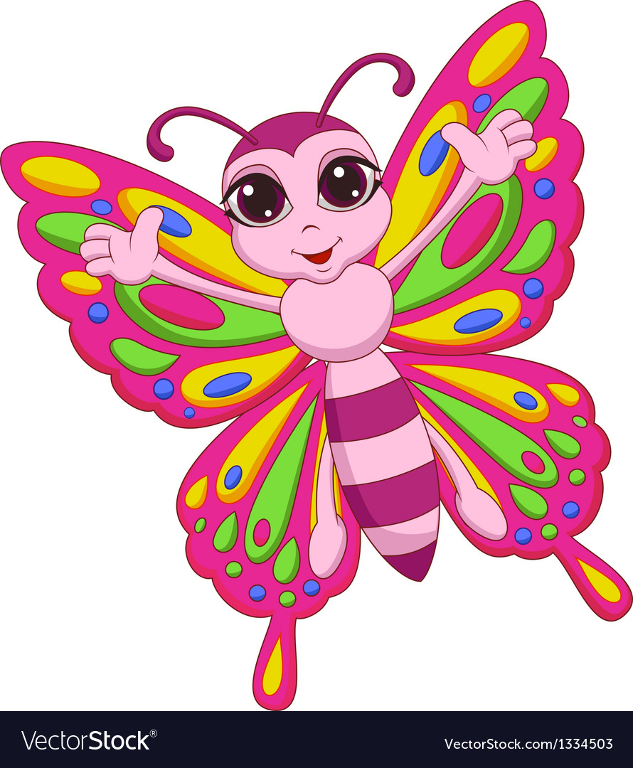 Download Cute butterfly cartoon Royalty Free Vector Image