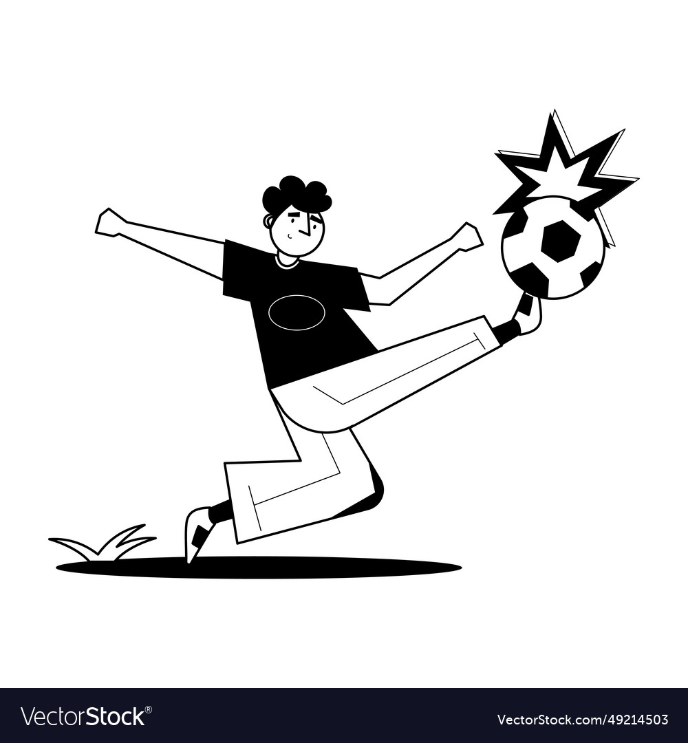 Football kick Royalty Free Vector Image - VectorStock