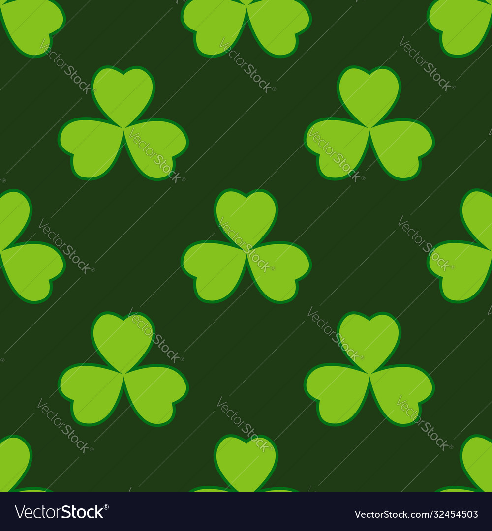 Green Clover Leaves Seamless Pattern Royalty Free Vector