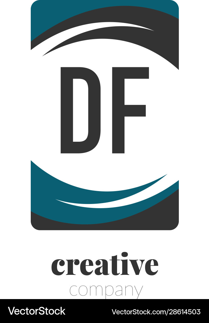 Initial letter df creative abstract logo template Vector Image
