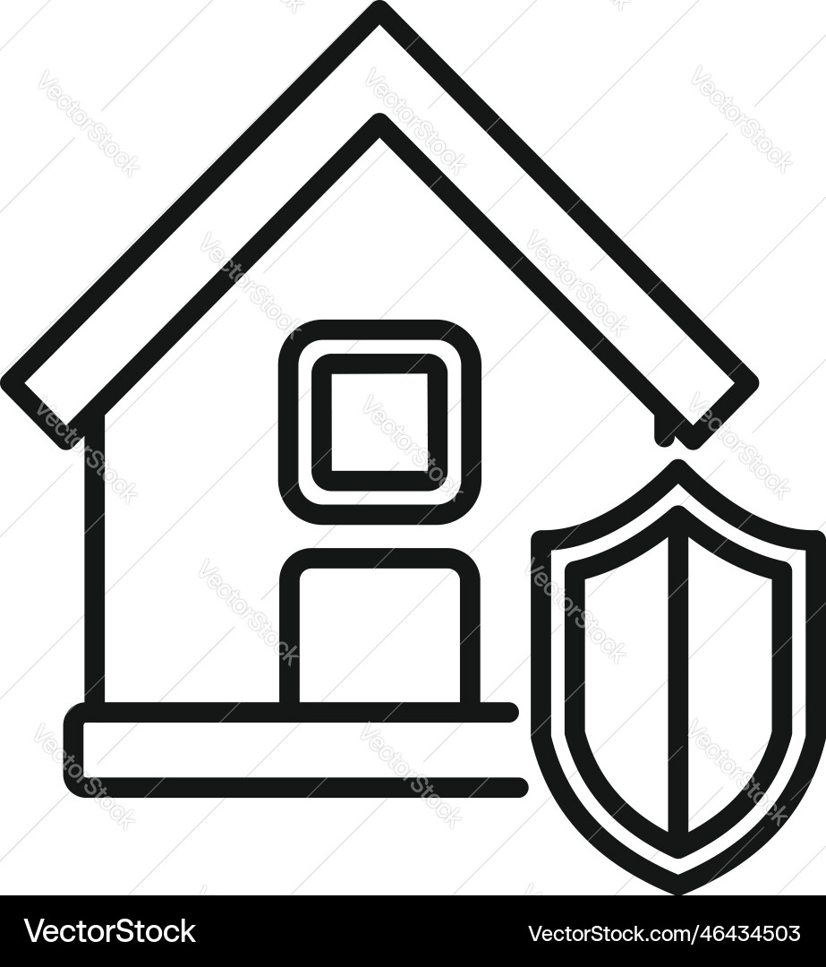 New house liability icon outline policy Royalty Free Vector