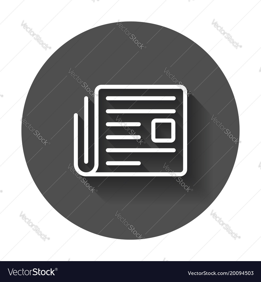 Newspaper flat icon news symbol logo on black