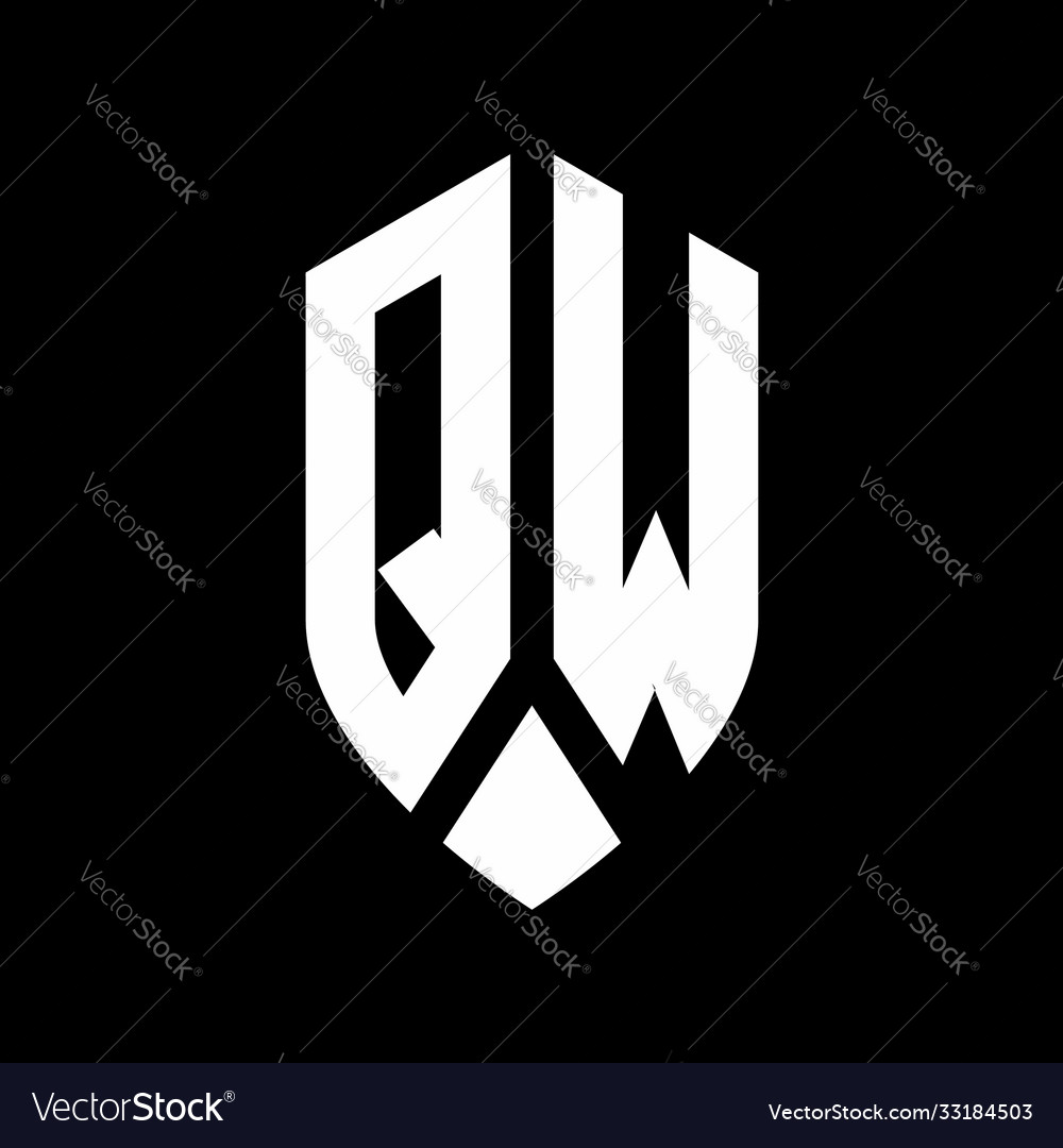 Qw logo monogram with emblem shield style design Vector Image