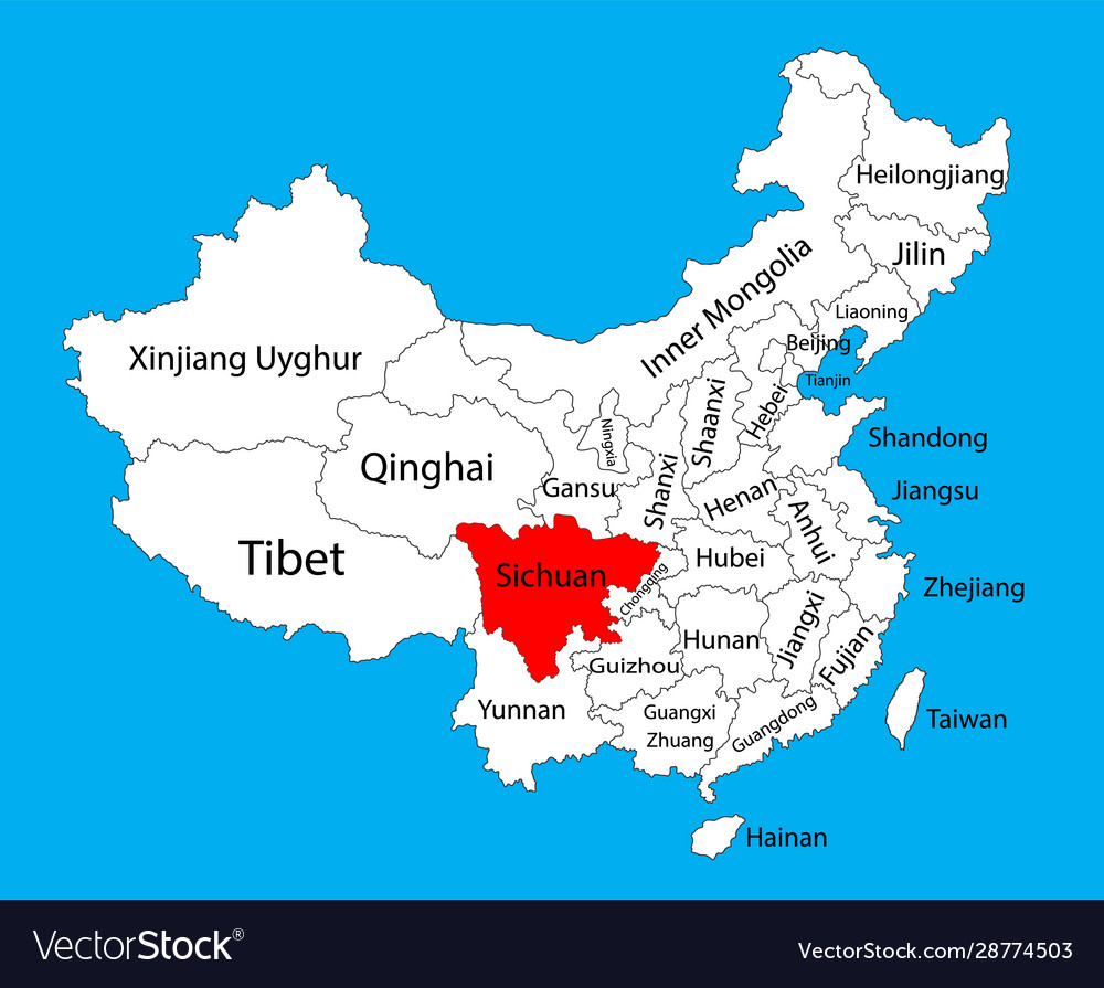 Sichuan province map china