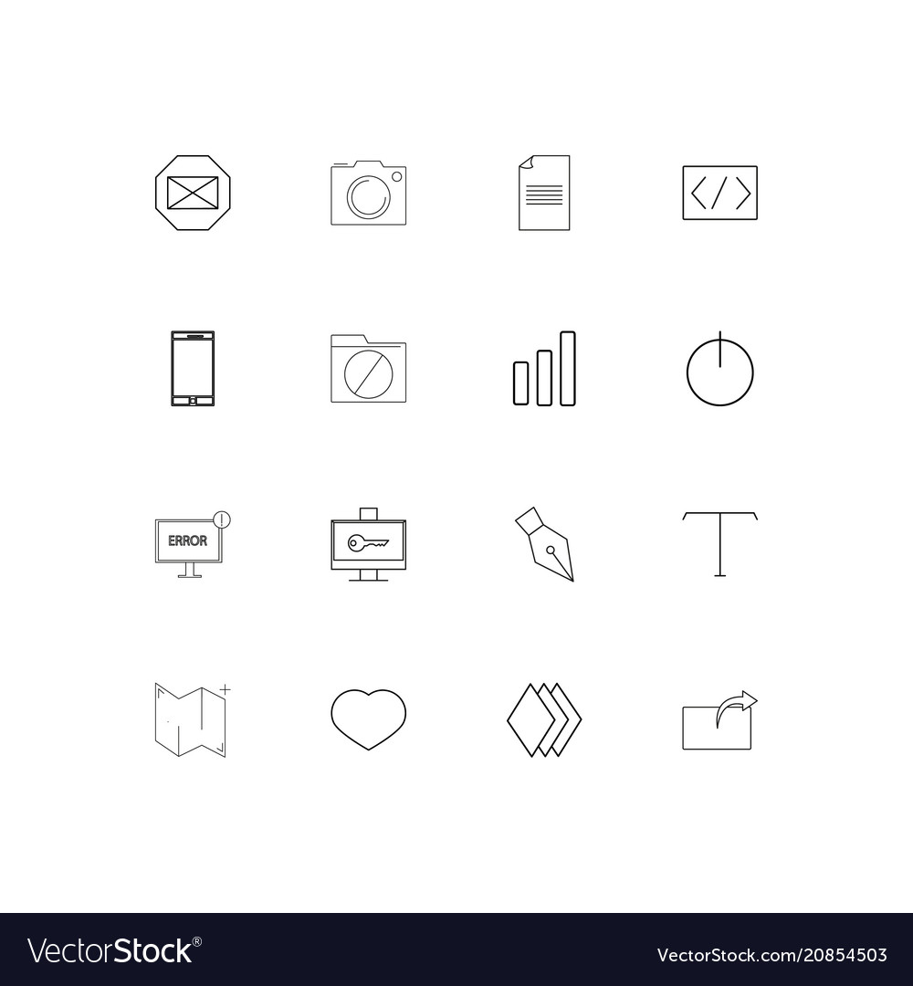 Web linear thin icons set outlined simple