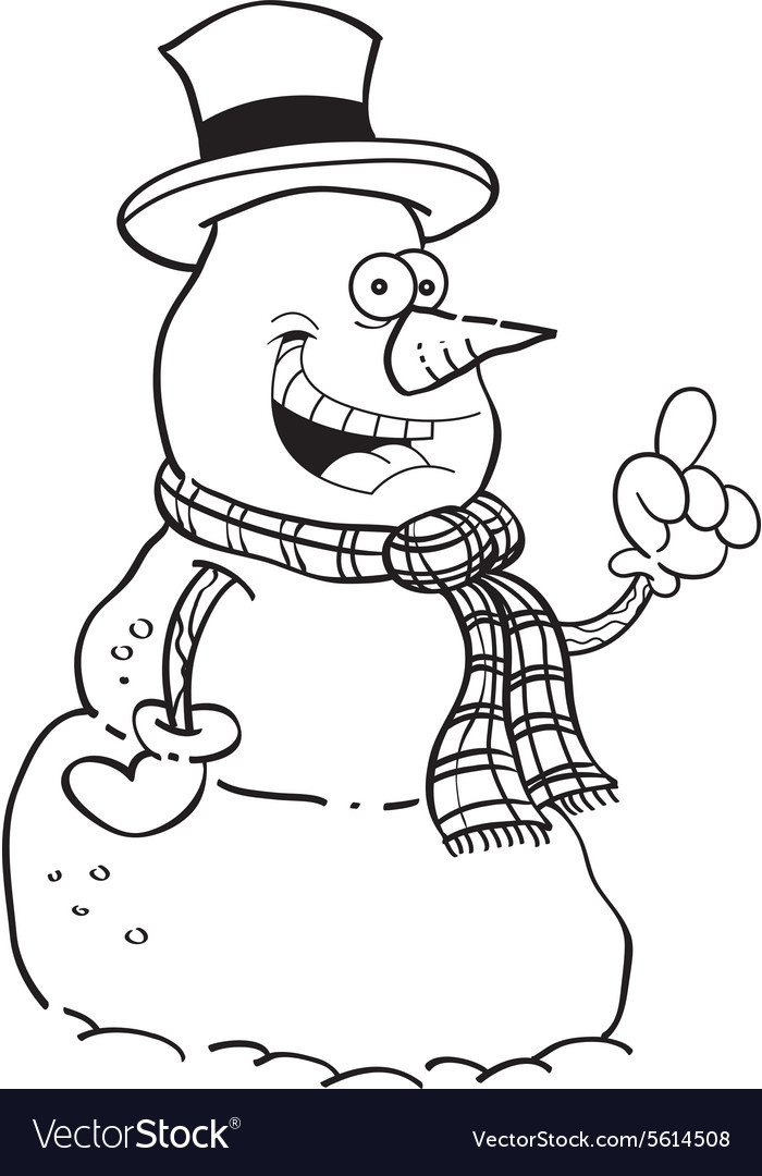 Cartoon snowman with an idea
