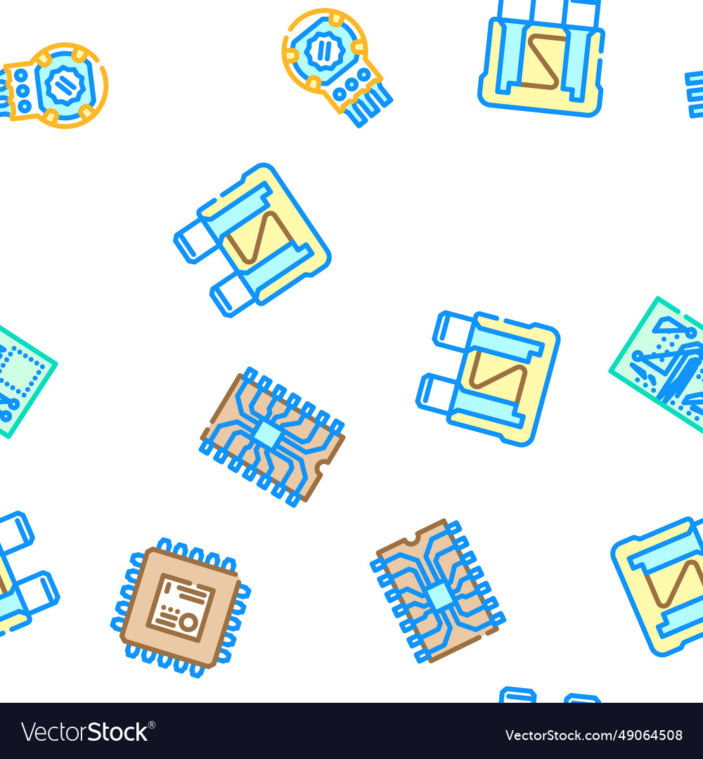 Component electronic chip seamless pattern Vector Image