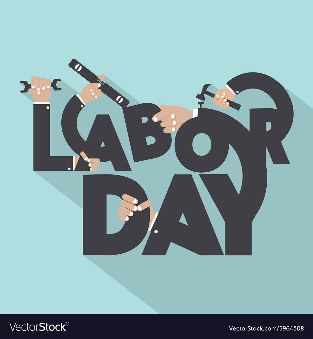 Concept of labor day typography design Royalty Free Vector