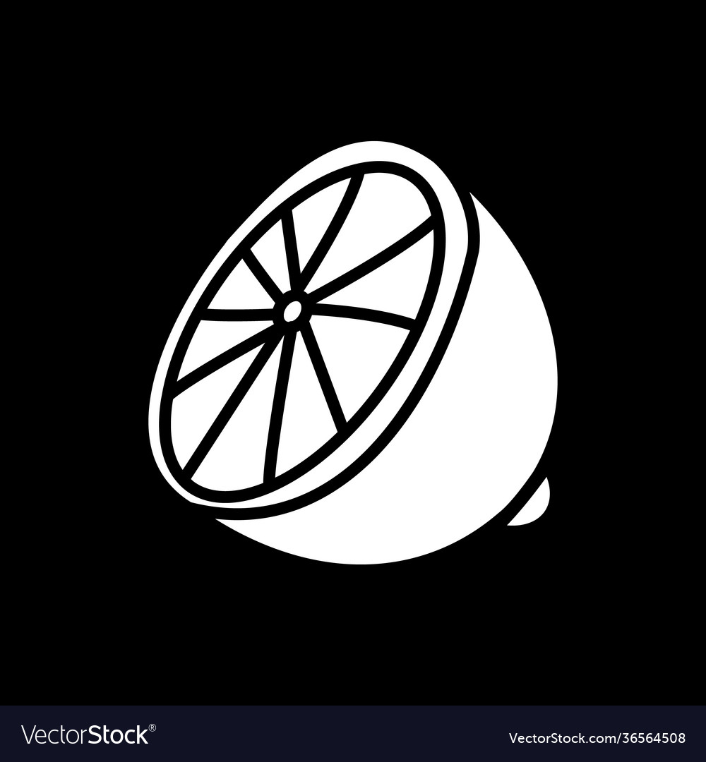 Cut lemon dark mode glyph icon