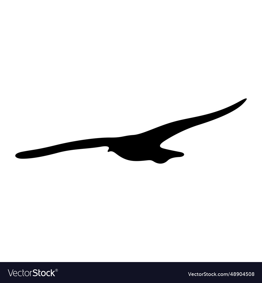 Flying bird realistic silhouette Royalty Free Vector Image