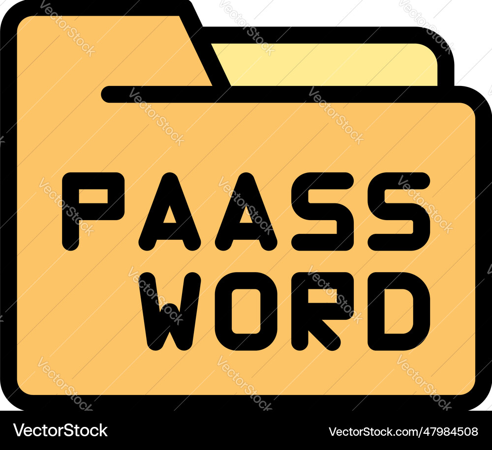 Folder password icon flat Royalty Free Vector Image