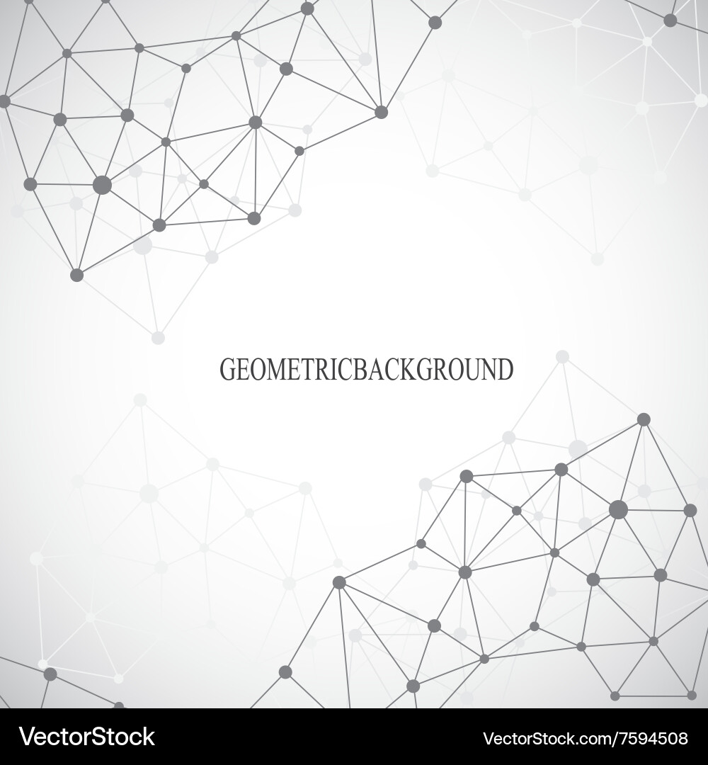 Geometric grey background molecule Royalty Free Vector Image