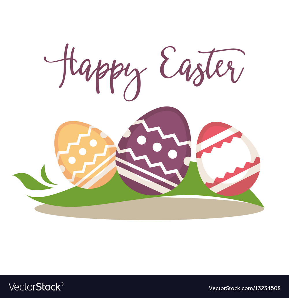 Happy easter greeting card design Royalty Free Vector Image