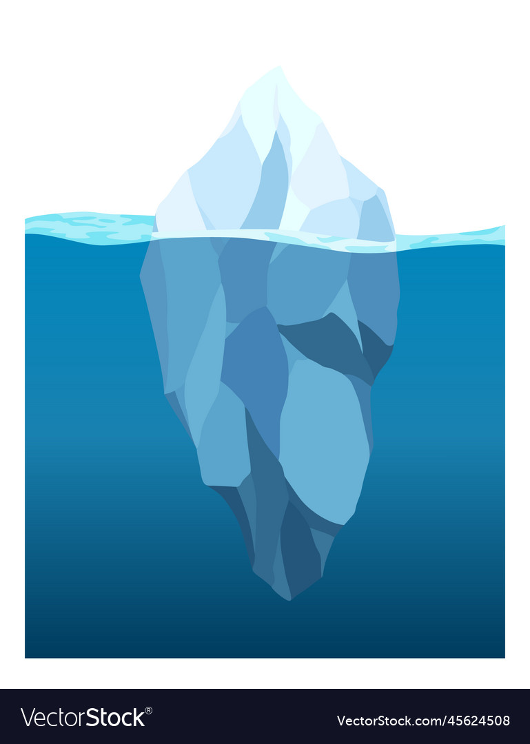 Iceberg floating in water arctic glacier Vector Image