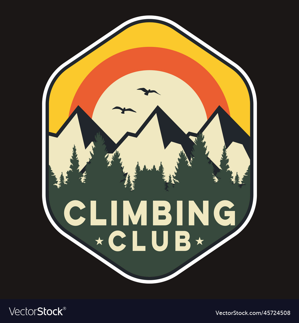 Mountain vintage badge sticker and t-shirt design Vector Image