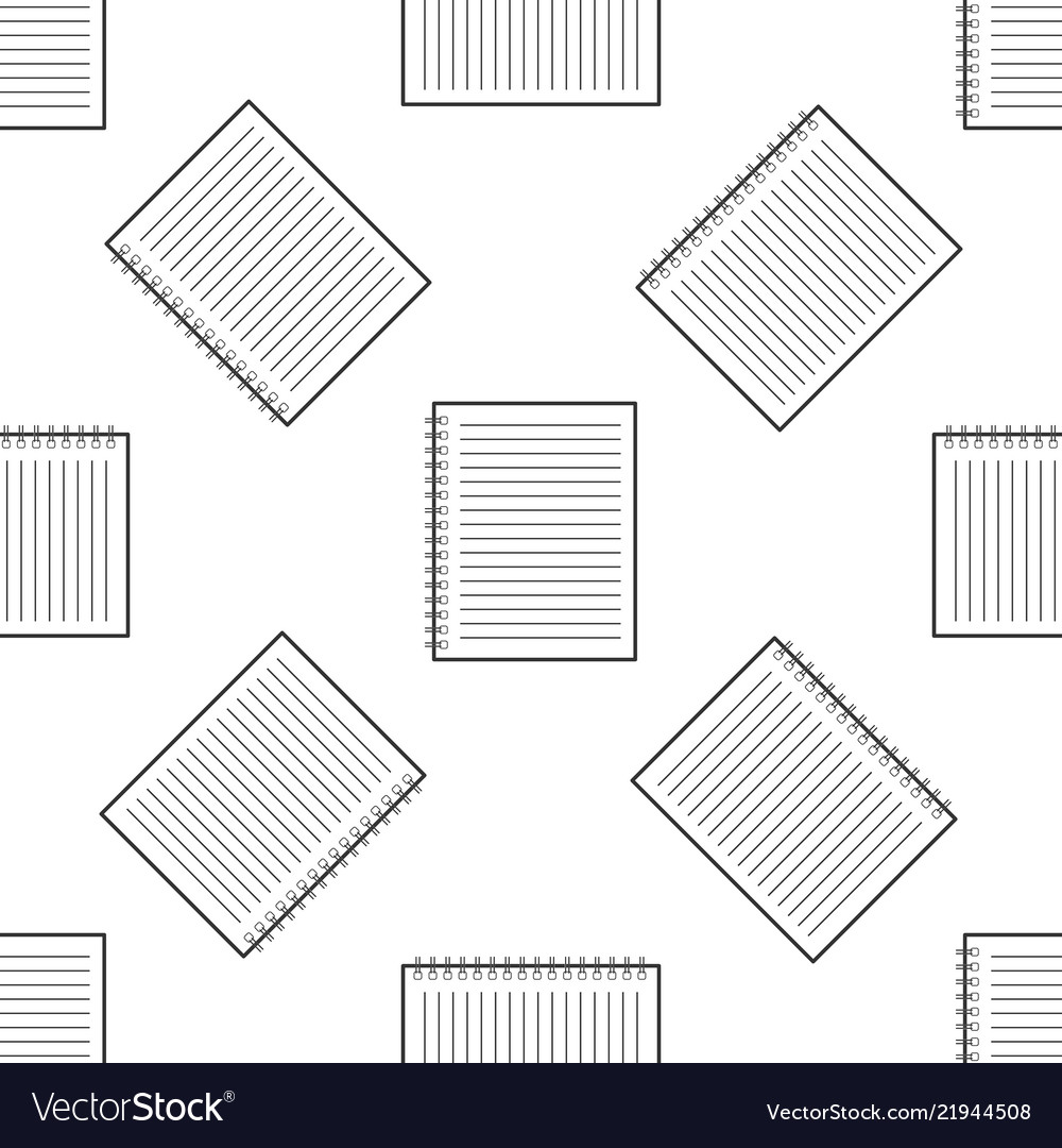 Notebook icon seamless pattern on white background vector image Notebook icon seamless pattern on white background