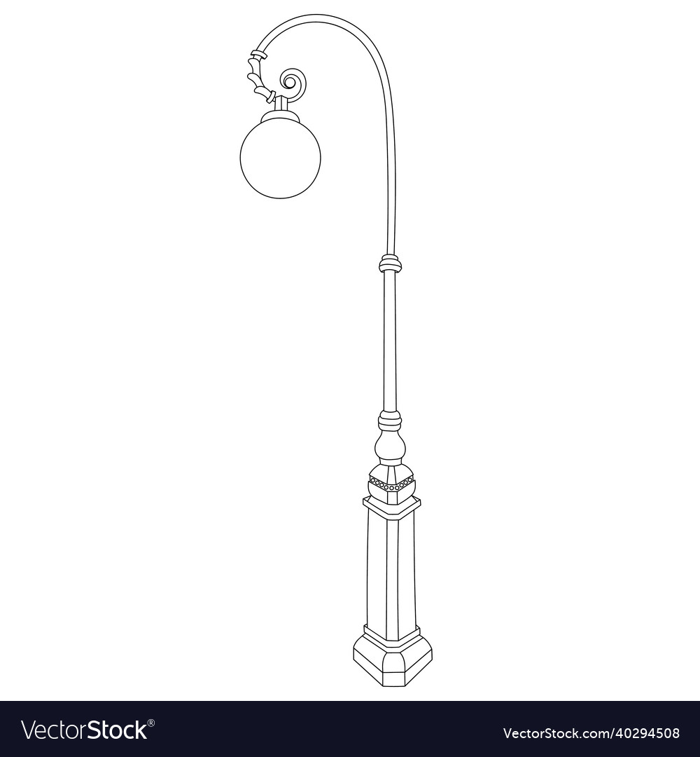 Paris street light icon in cartoon style