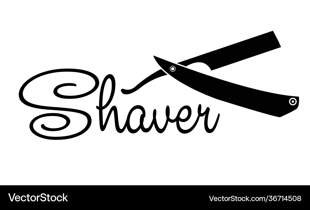 Retro razor for hair salon Royalty Free Vector Image