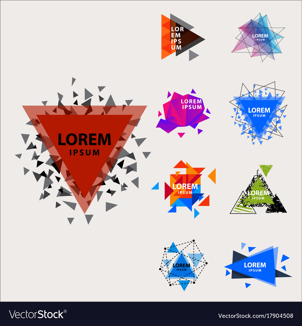 Sacred geometry triangle abstract logo figures