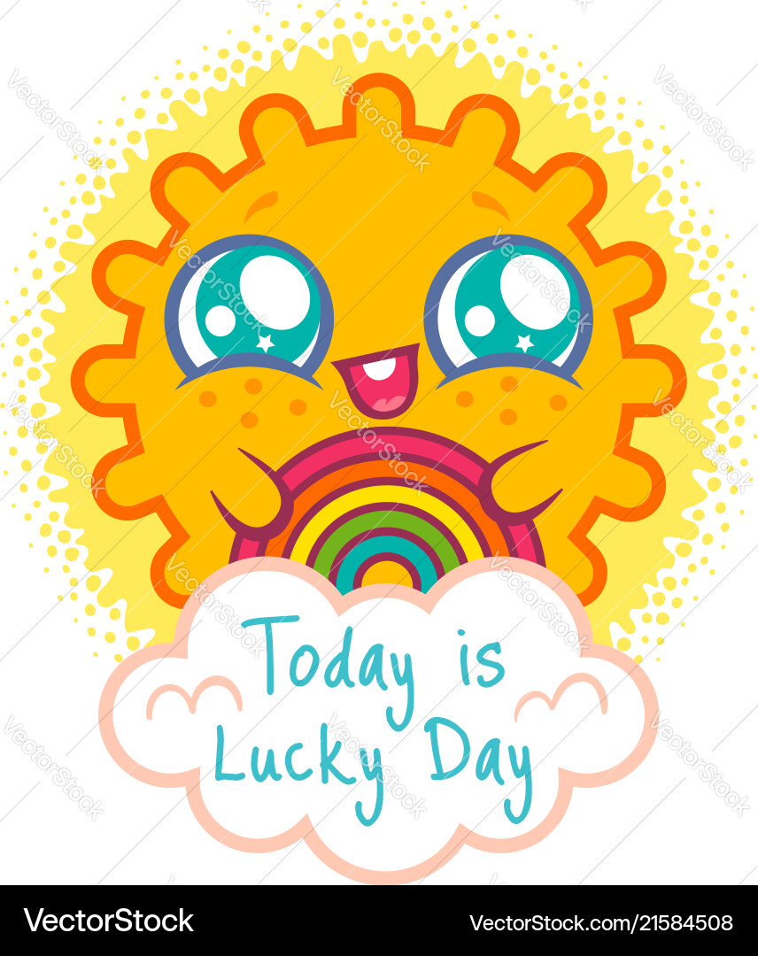 Sun with rainbow Royalty Free Vector Image - VectorStock