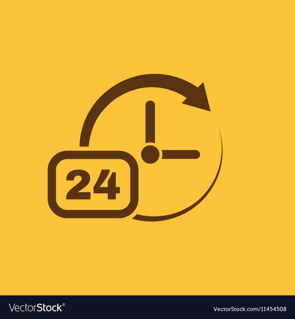 Time clock icon and watch timer 24 hours