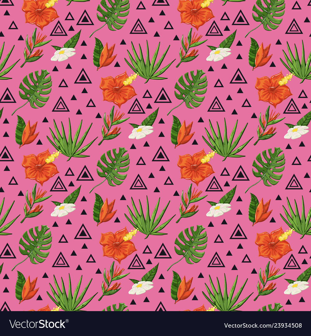 Tropical pattern with monstera