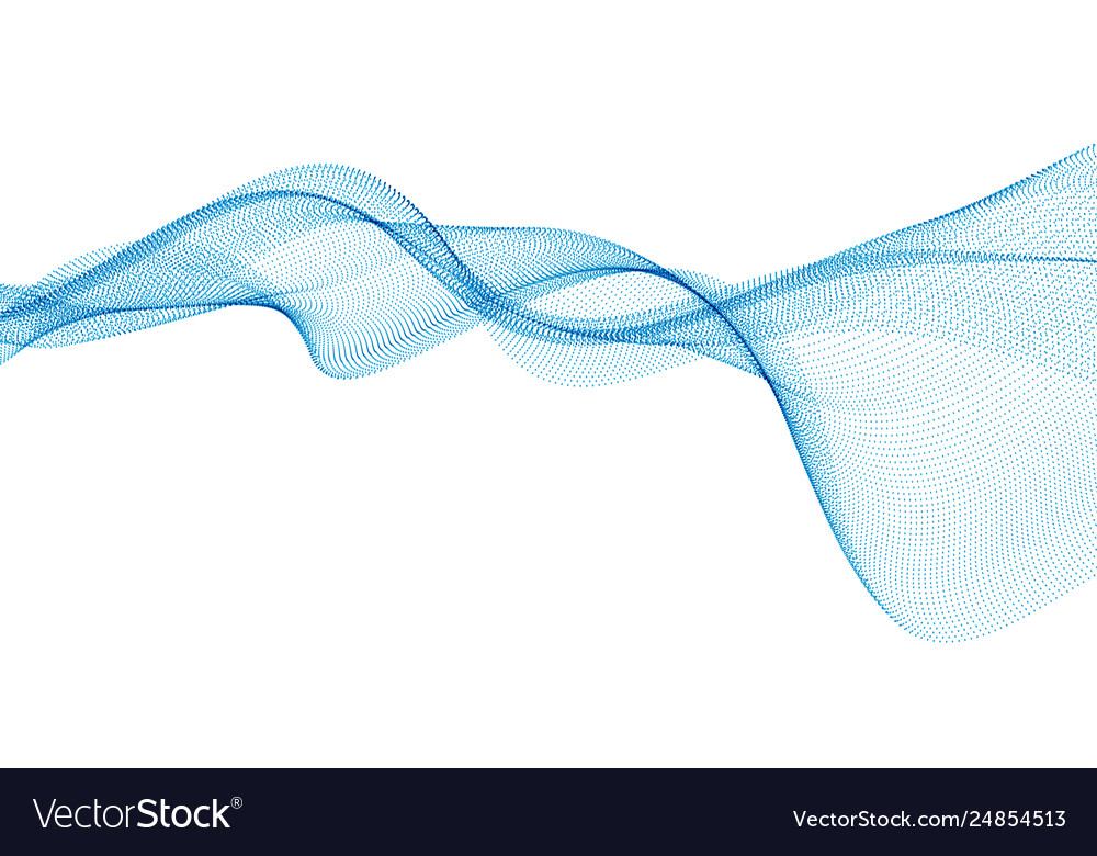3D-Partikel mesh-array-Soundwelle rund fließend vector image 3D-Partikel mesh-array-Soundwelle rund fließend