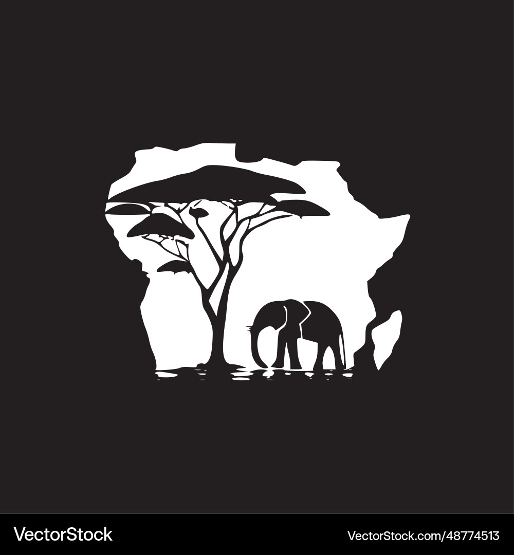 Africa black and white Royalty Free Vector Image