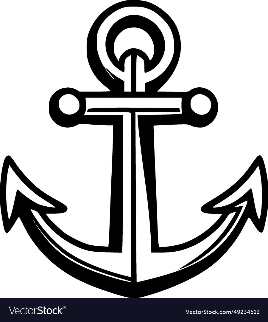 Anchor - black and white Royalty Free Vector Image