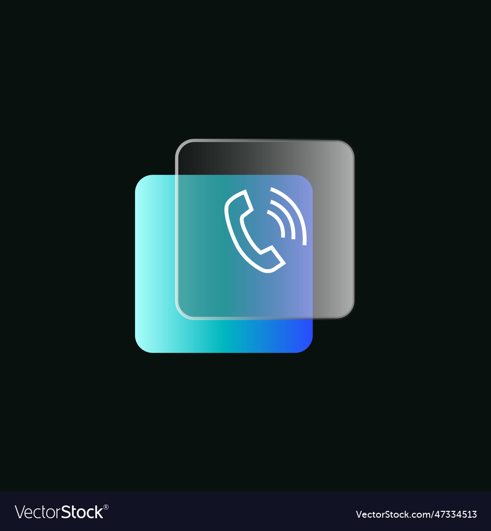 Call incoming glass morphism icon button design