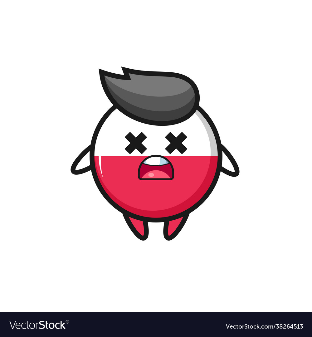 Dead poland flag badge mascot character