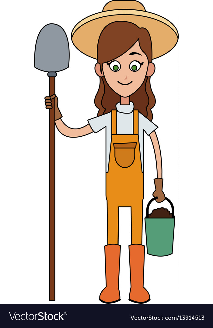 Farmer cartoon icon imag Royalty Free Vector Image