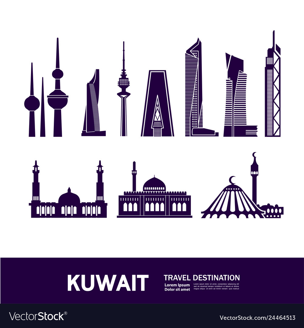 Kuwait travel destination Royalty Free Vector Image