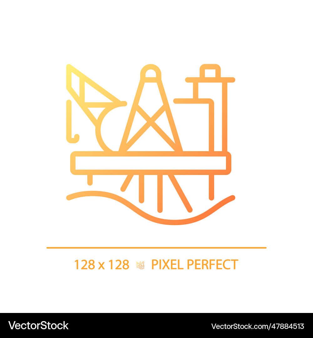 Oil platform gradient linear icon Royalty Free Vector Image