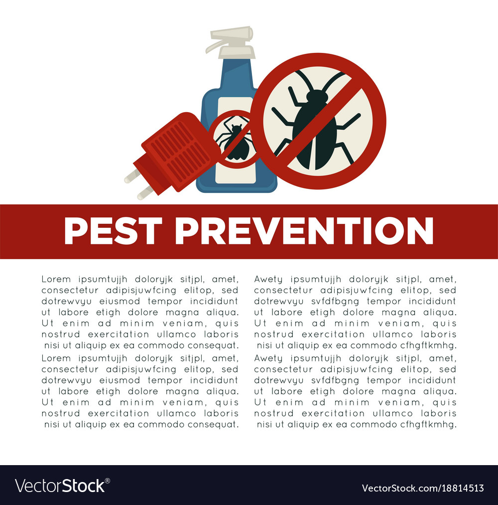 Pest prevention means informative poster with Vector Image