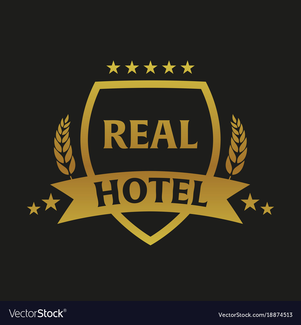 Real hotel logo and emblem logo Royalty Free Vector Image