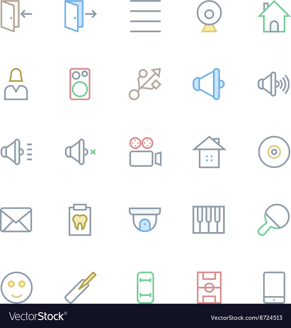 User interface colored line icons 50