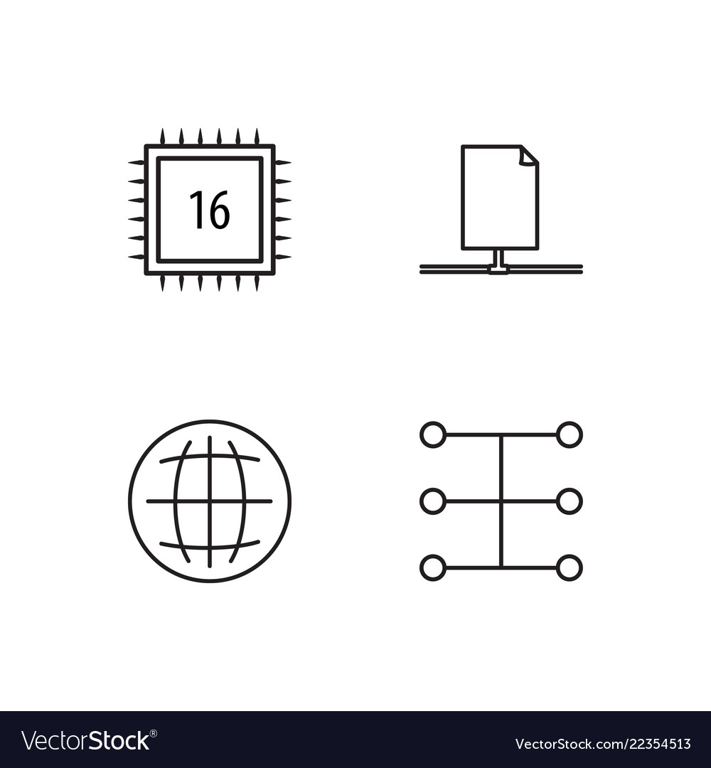 Web simple outlined icons set