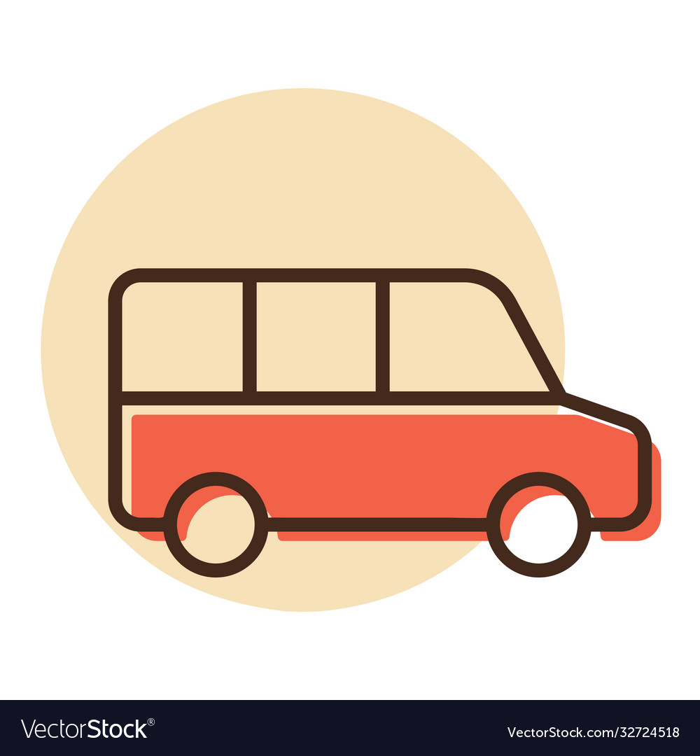 Airport shuttle minivan bus icon