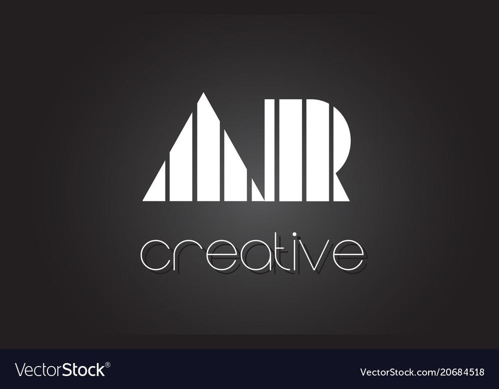 Ar a r letter logo design with white and black