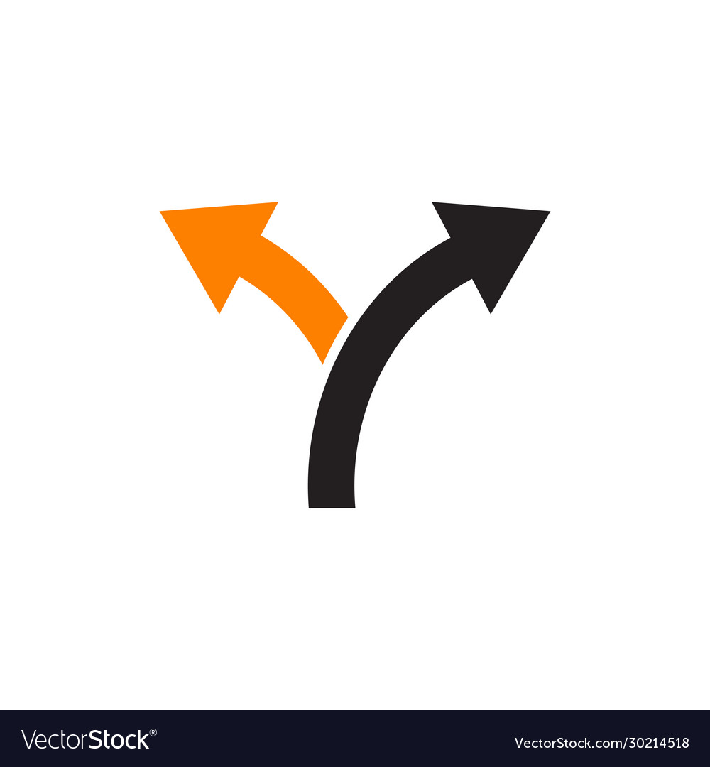 Arrow way path icon logo design template Vector Image