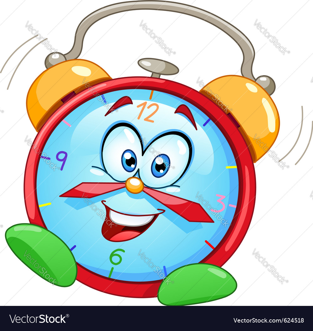 Chef alarm clock character cartoon Royalty Free Vector Image