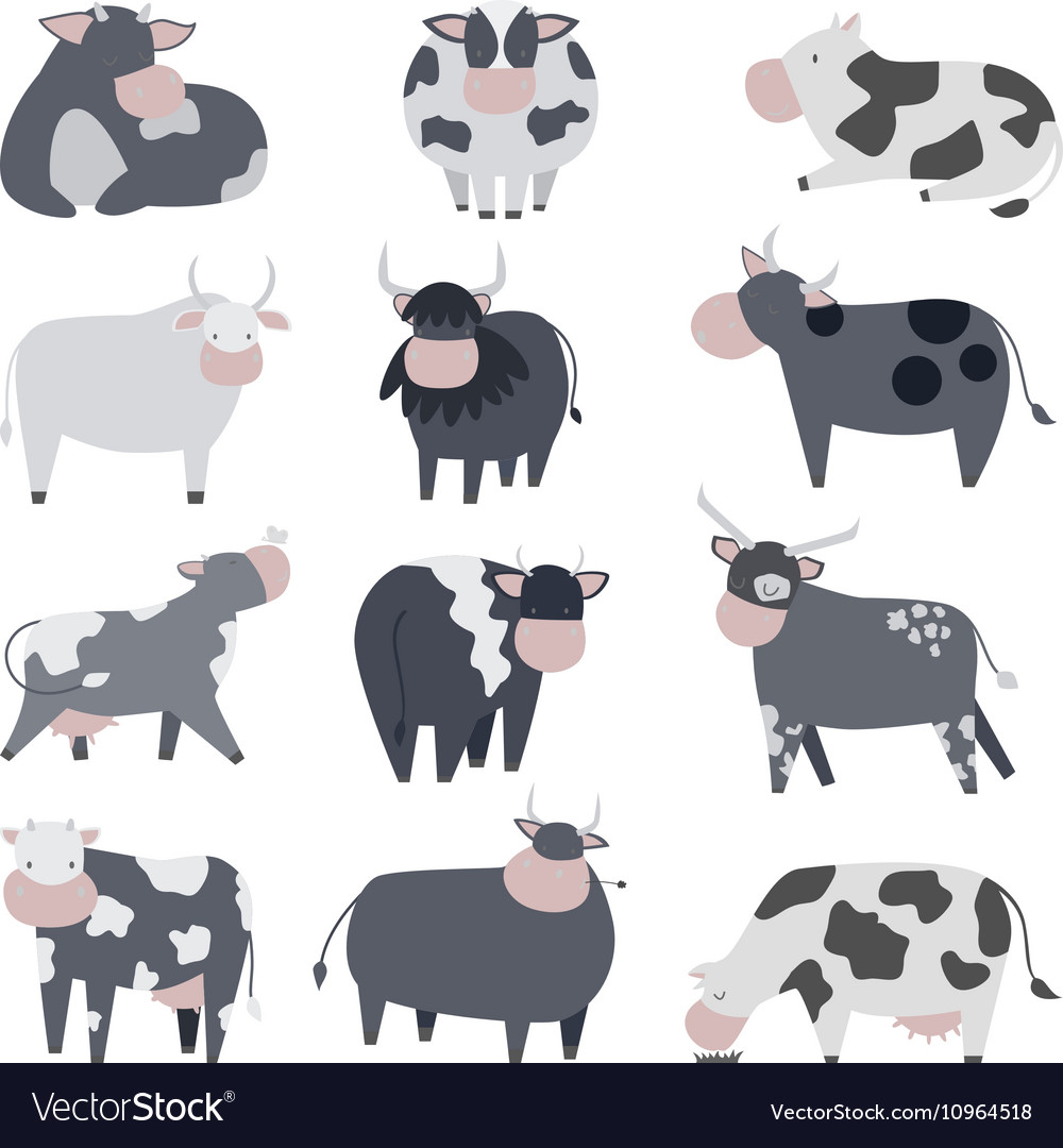 Cartoon cow character Royalty Free Vector Image